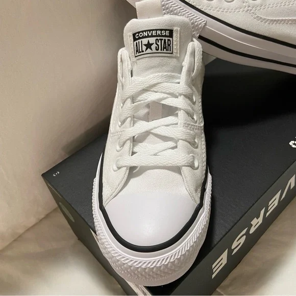 Converse All Star White Canvas Sneakers - Picture 2 of 14